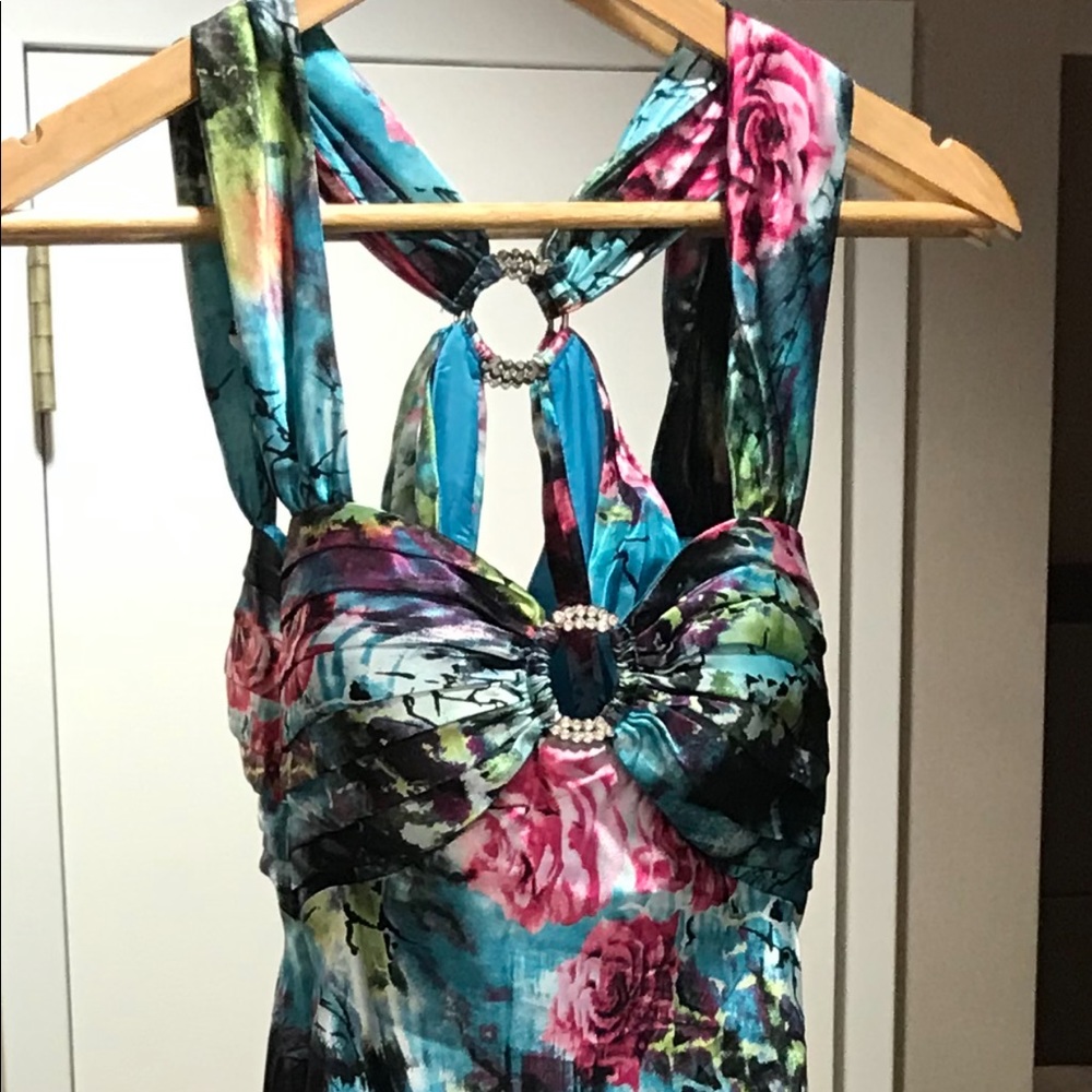 Satin Print Junior Gown